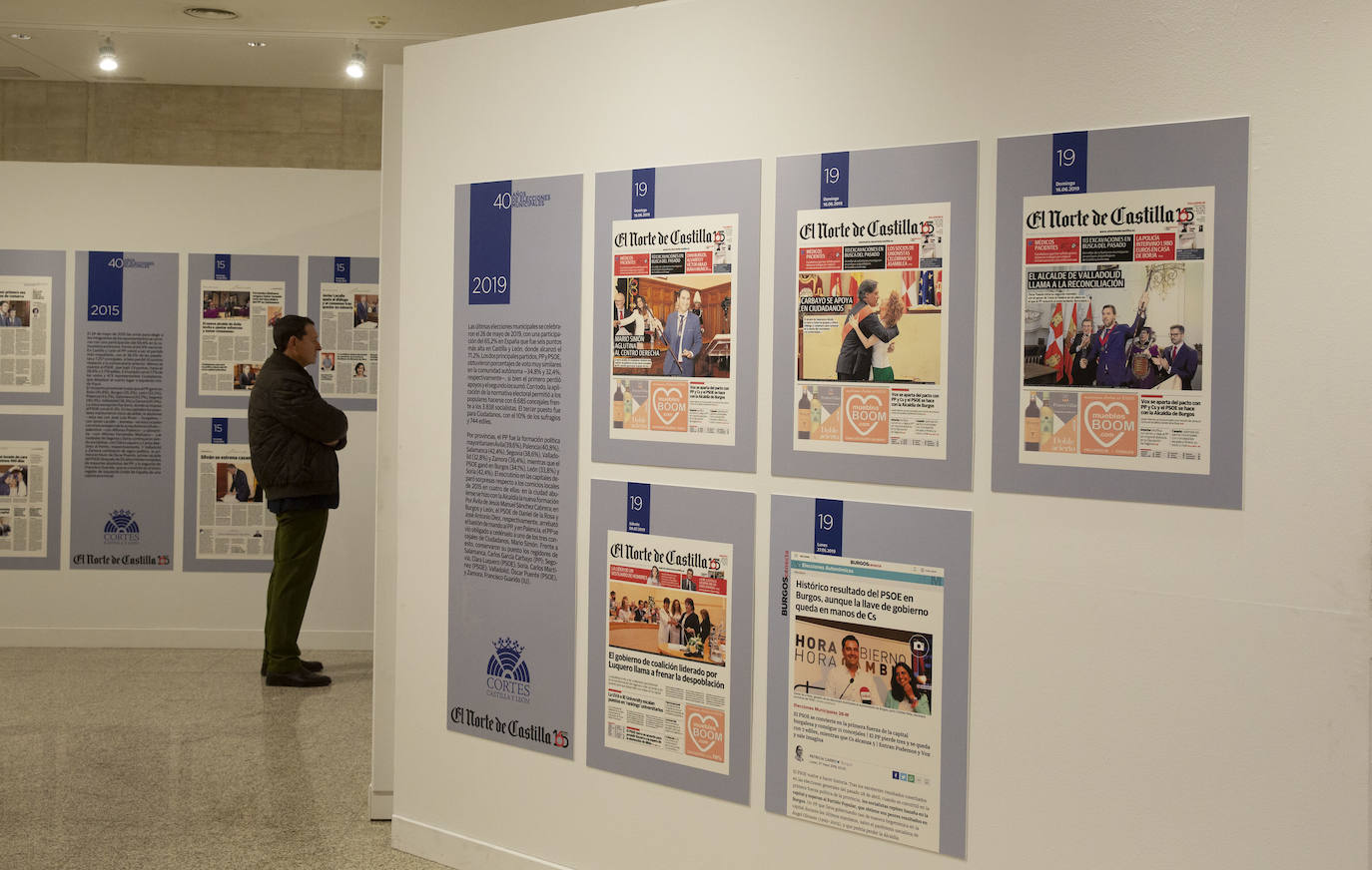 Las Cortes de Castilla y León y El Norte de Castilla reúnen en una exposición, a partir de la completa hemeroteca del diario decano de la prensa española, los hitos de los 11 comicios locales desde 1979