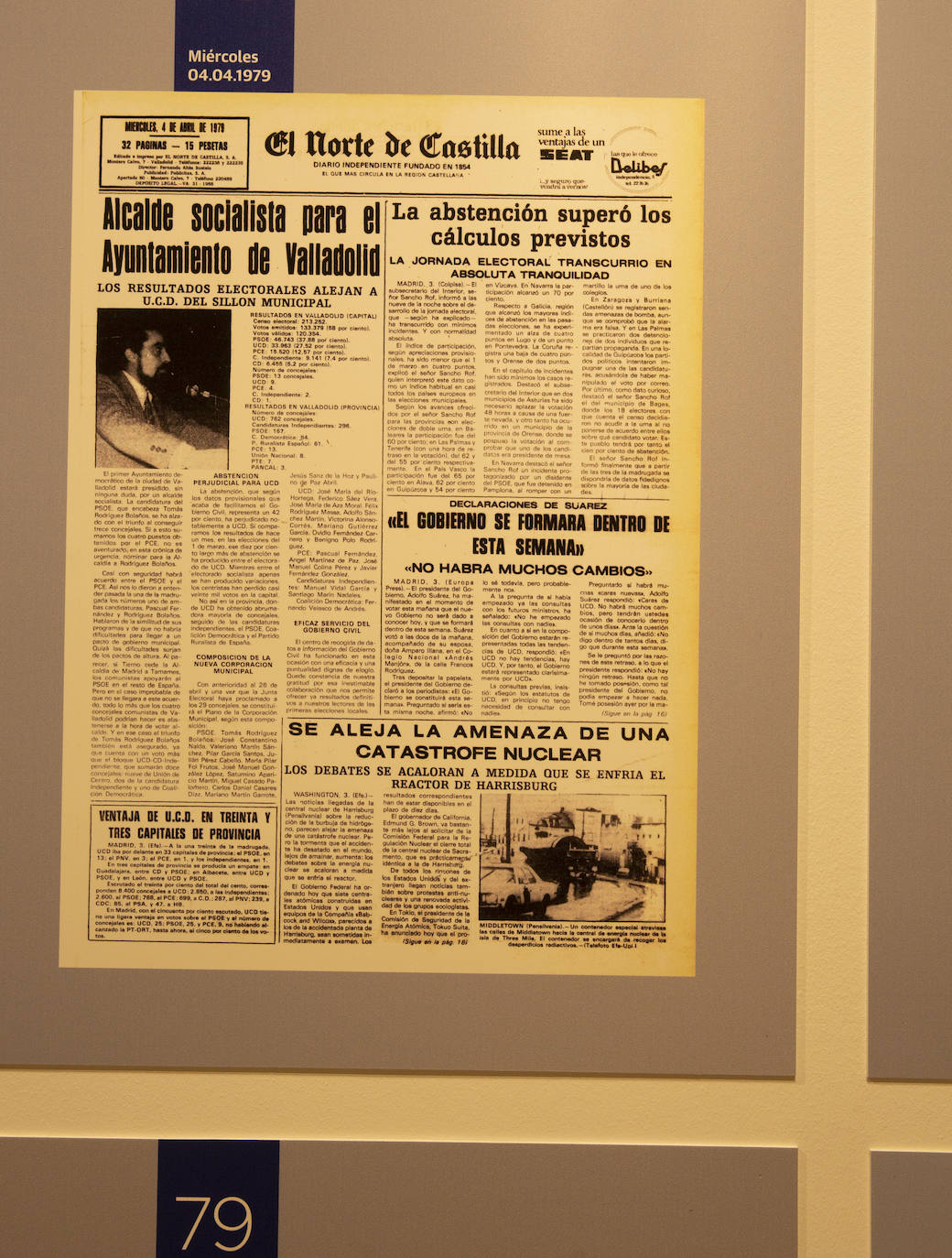 Las Cortes de Castilla y León y El Norte de Castilla reúnen en una exposición, a partir de la completa hemeroteca del diario decano de la prensa española, los hitos de los 11 comicios locales desde 1979