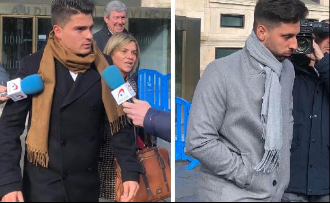 Raúl Calvo y Víctor Rodríguez, a su salida de los juzgados.