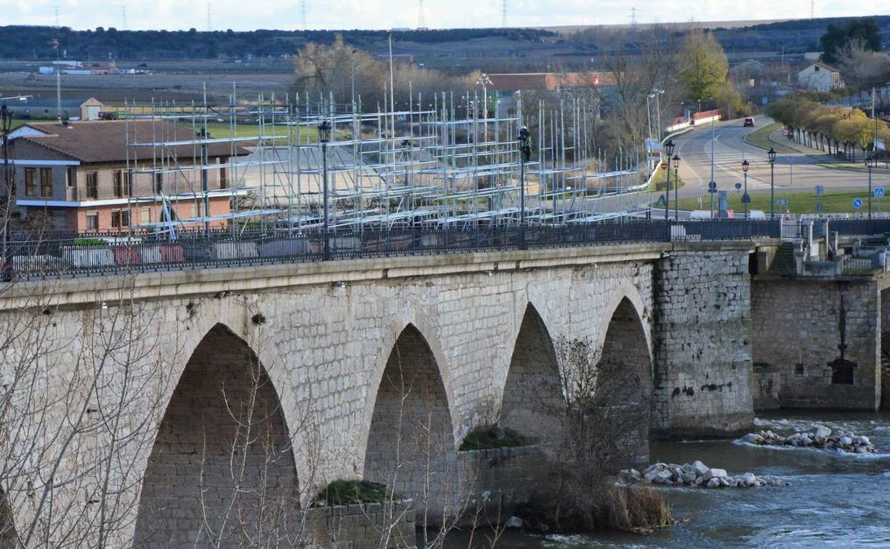 Las obras del puente el 11 de diciembre. 