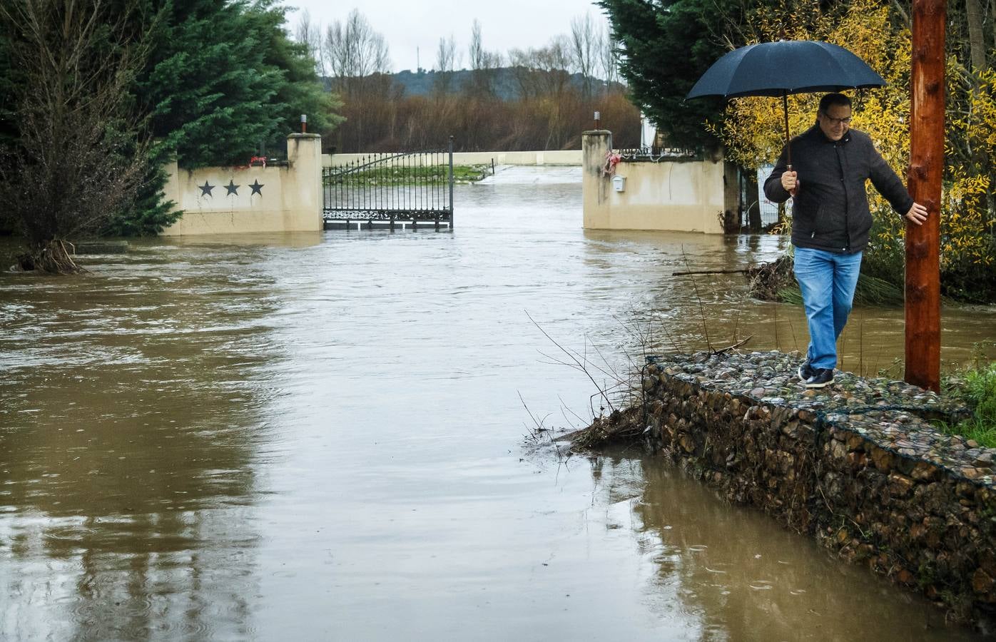 Crecida del río Águeda a su paso por Ciudad Rodrigo.