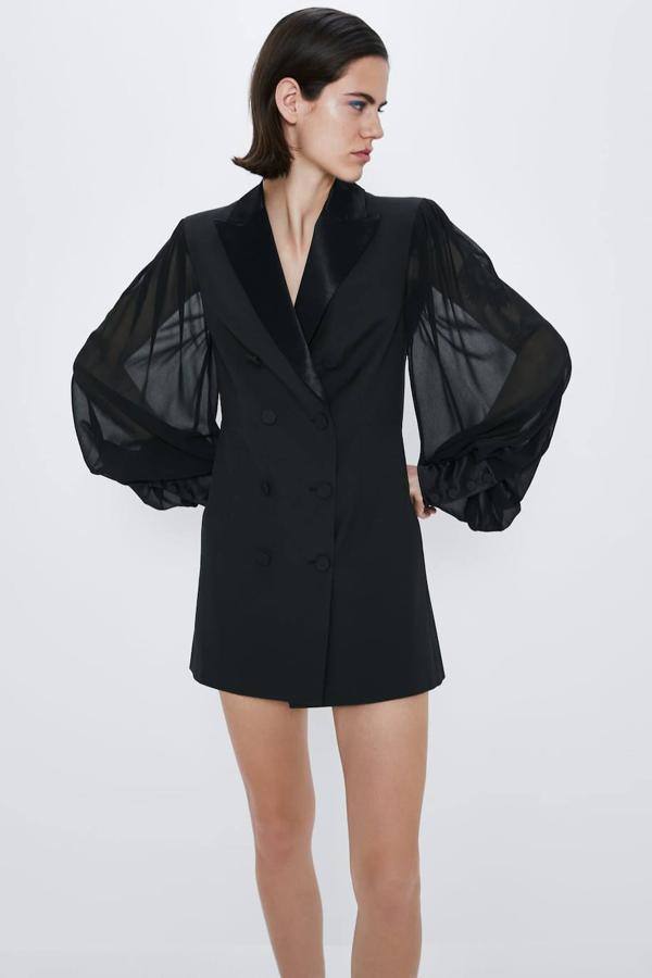 Vestido blazer lazo zara hot sale