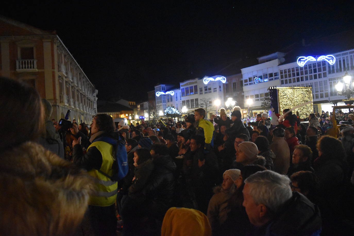 Los Reyes Magos en la cabalgata de aguilar.