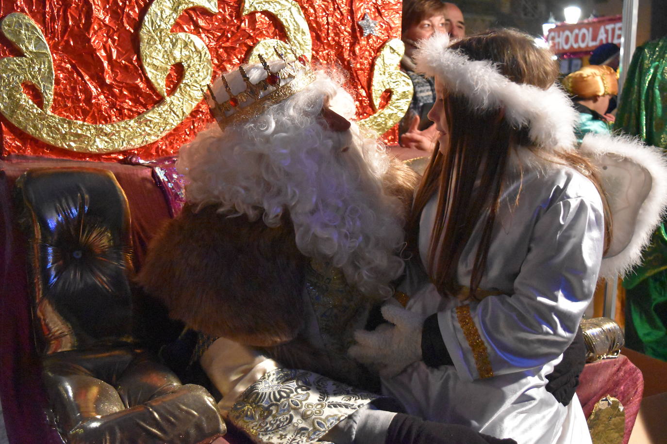 Los Reyes Magos en la cabalgata de aguilar.