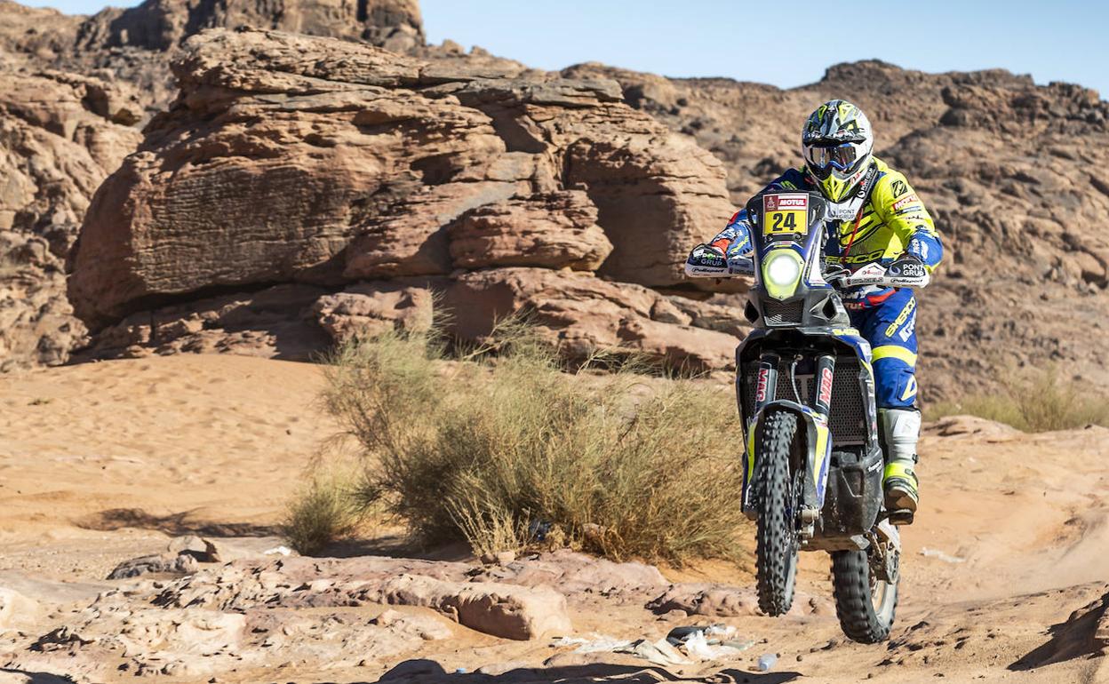Lorenzo Santolino, en acción en la tercera etapa. 