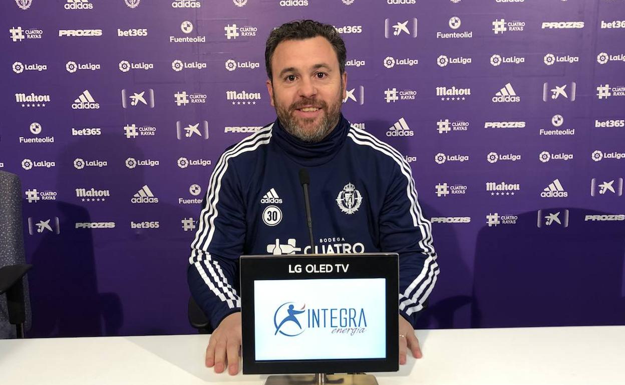 Sergio González, esta mañana en la sala de prensa de Zorrilla.