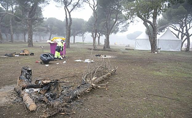 Así estaba la hípica militar a primera hora de la mañana del lunes. 