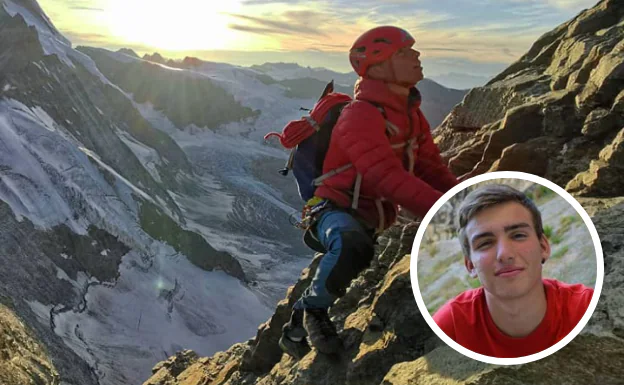 Álex, en su escalada al refugio Carrel en la ascensión al Cervino (4.478 metros). 