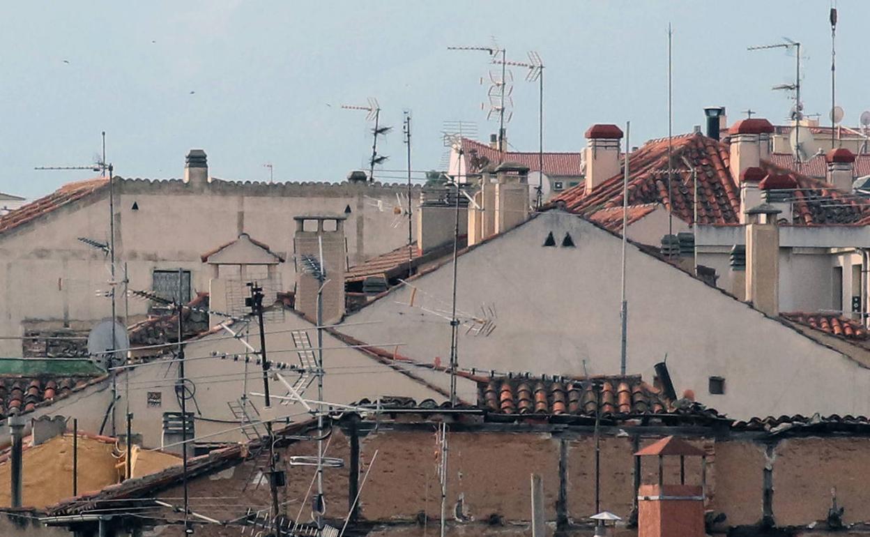 Antenas en los tejados.