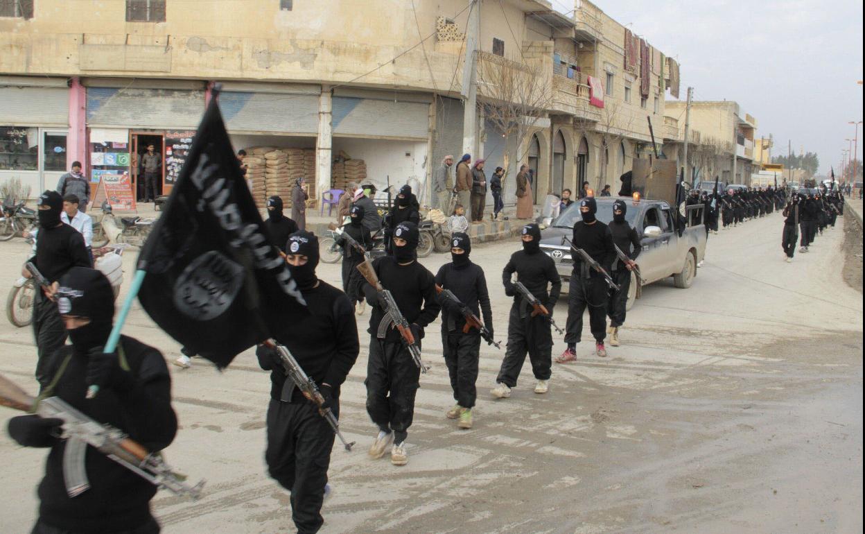 Combatientes del grupo yihadista Estado Islámico.