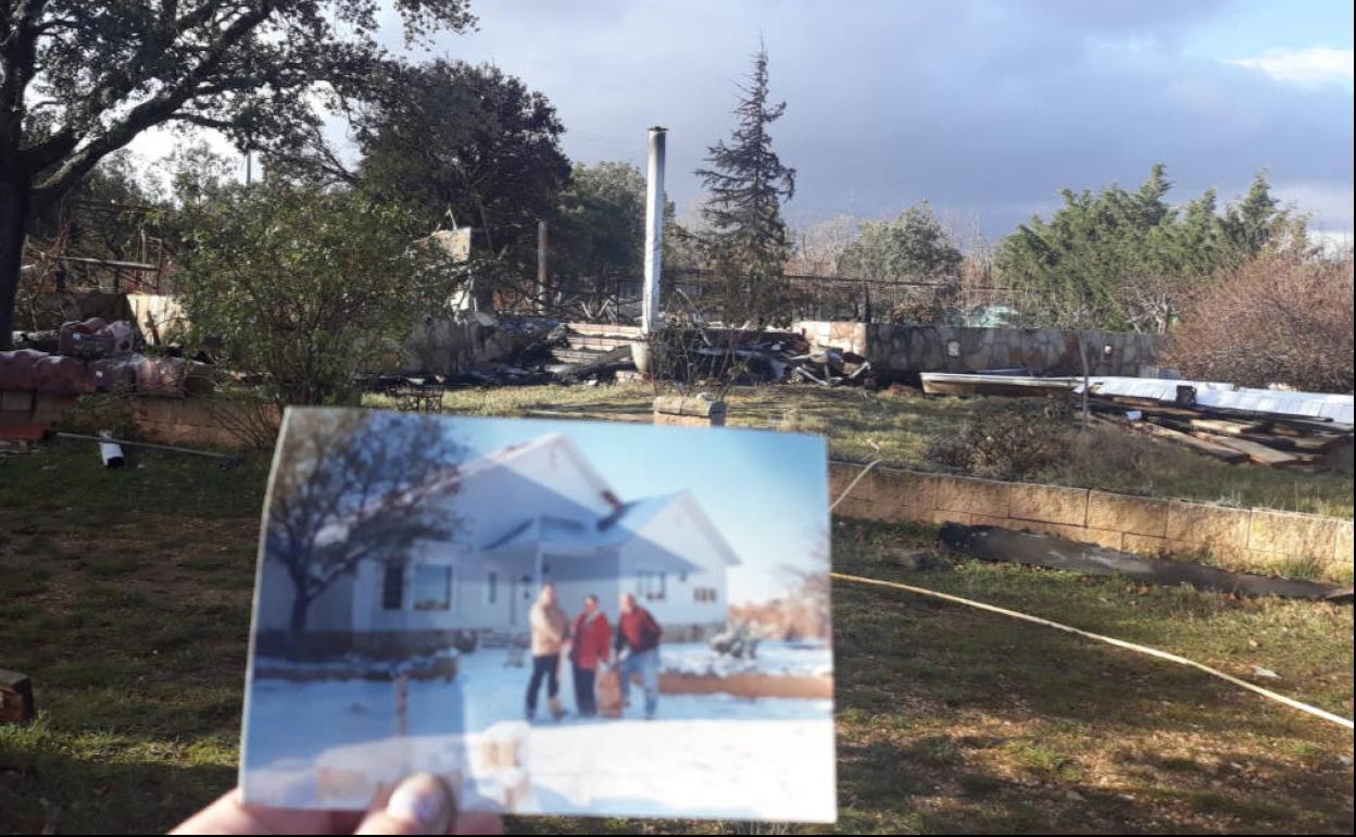 Estado en que quedó la casa de José Luis y Elisa tras el incendio. 