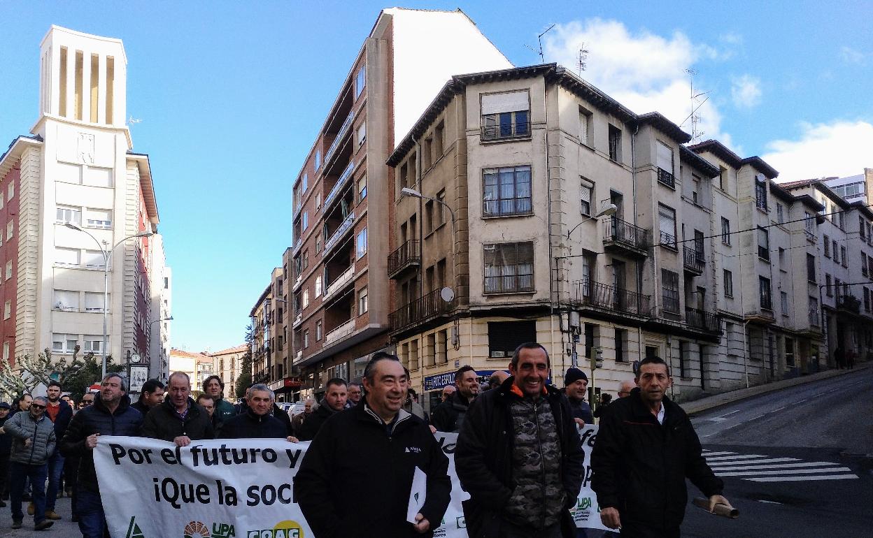 La protesta por las calles de Soria. 