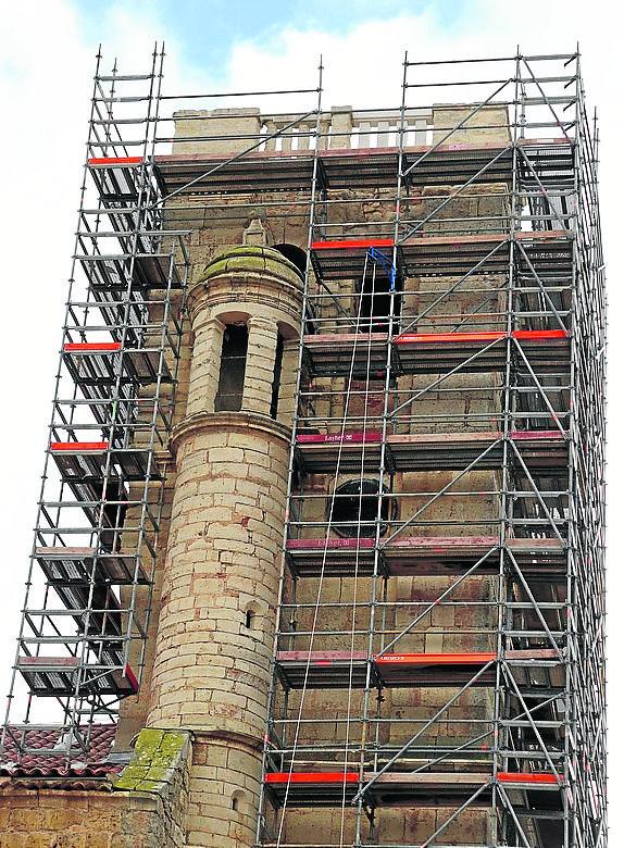 Estado de las obras en la iglesia de Valdenebro de los Valles.