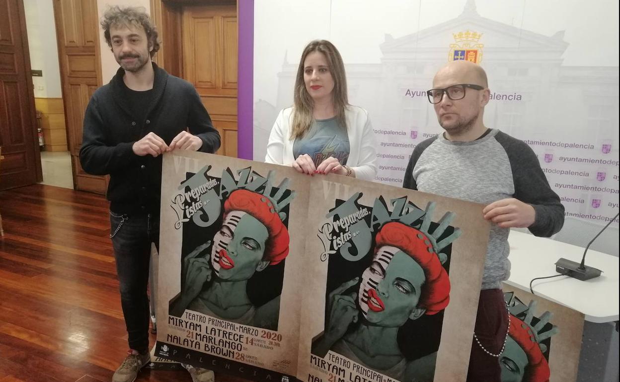 Juan Cruz, Laura Lombraña y David García, en la presentación del festival. 
