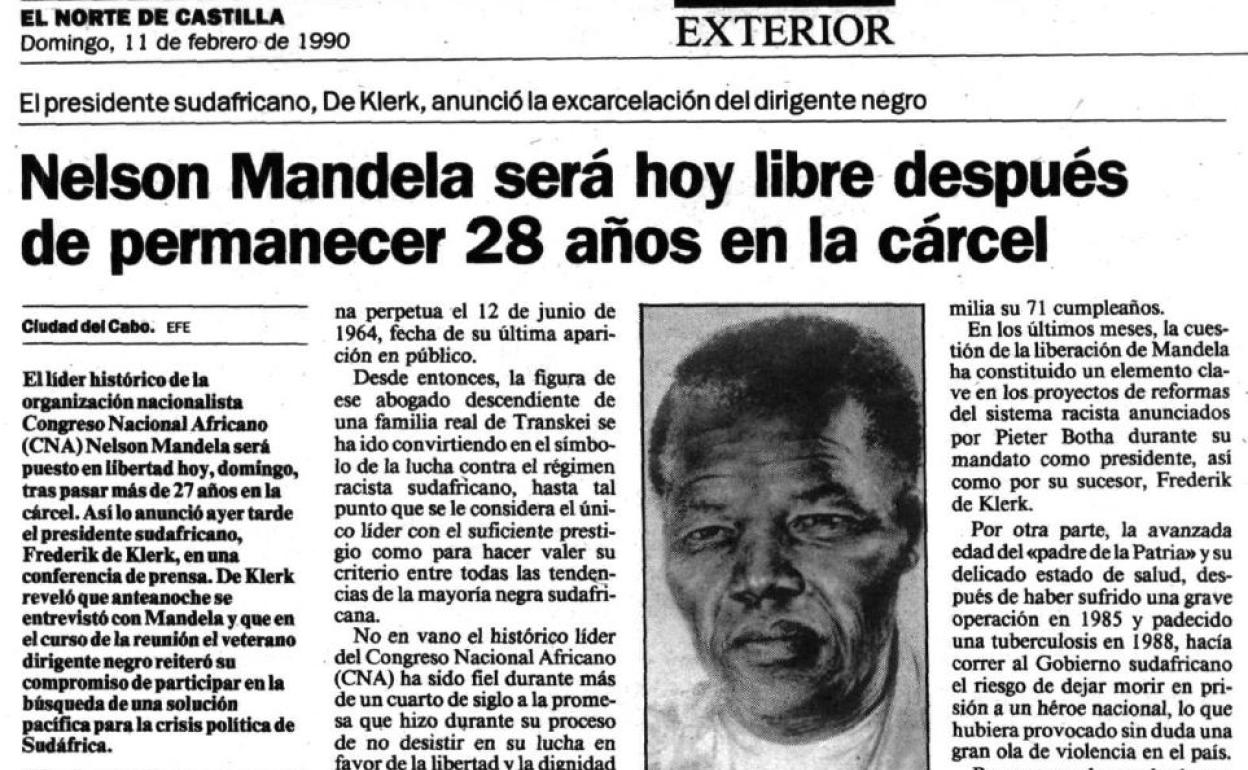 Tal día como hoy, hace 30 años, Nelson Mandela salió de la cárcel tras 28 años en prisión