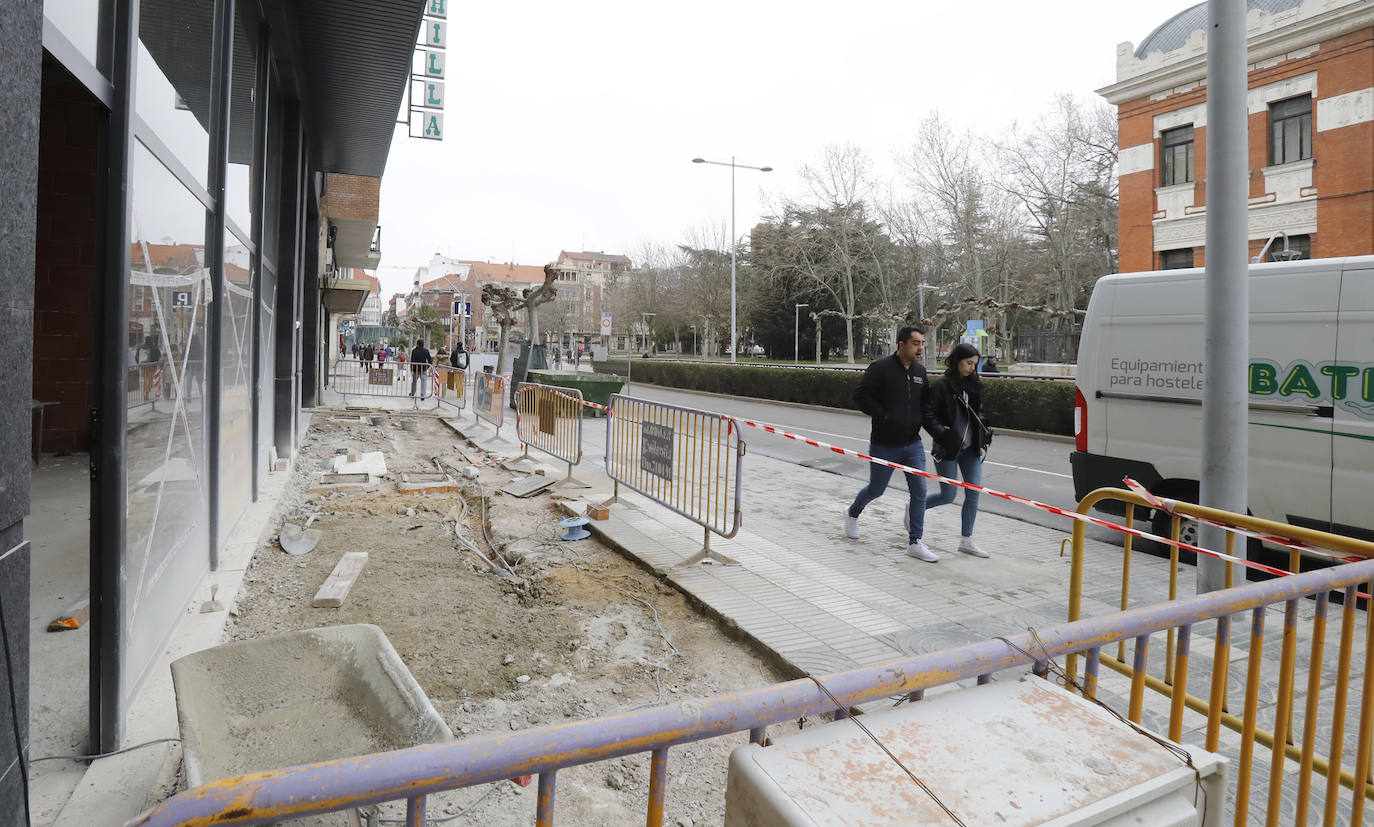 Obras en la Avenida Republica Argentina de Palencia.