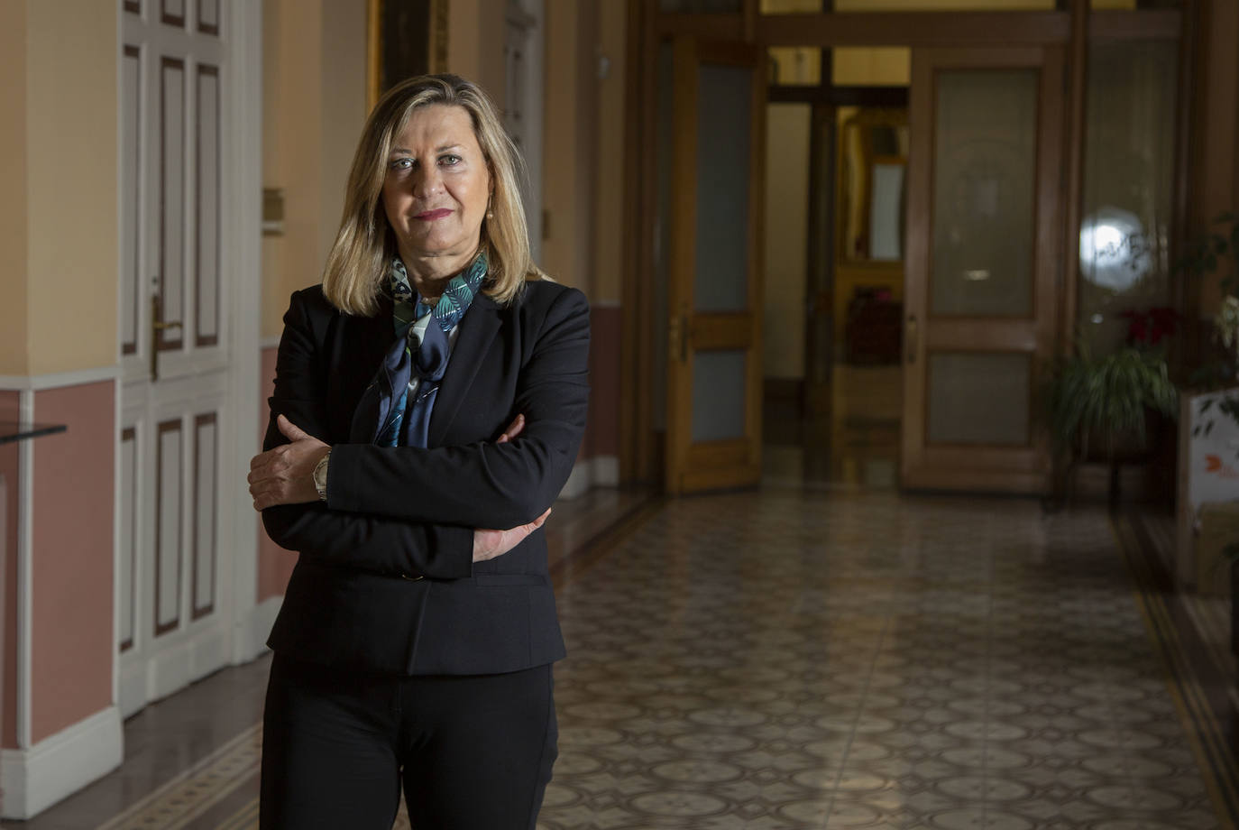 La presidenta del grupo municipal del Partido Popular, Pilar del Olmo, en el Ayuntamiento de Valladolid.