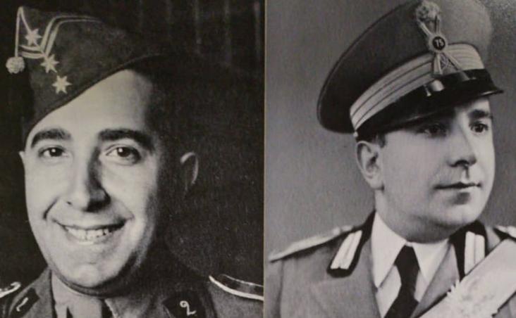 Domenico Frisella, con sus uniformes militares. 