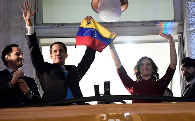 Juan Guaidó, en su visita a la Comunidad de Madrid.