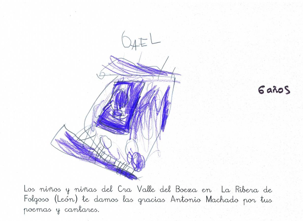 Cartas y dibujos de escolares de Valladolid para Antonio y Manuel Machado.