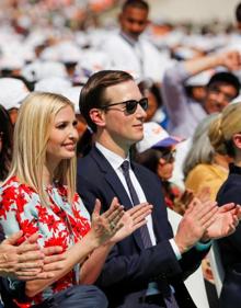 Imagen secundaria 2 - Trump y su esposa han estado acompañados por el primer ministro indio desde su llegada. Abajo, a la derecha, Ivanka Trump y su marido, Jared Kushner. 