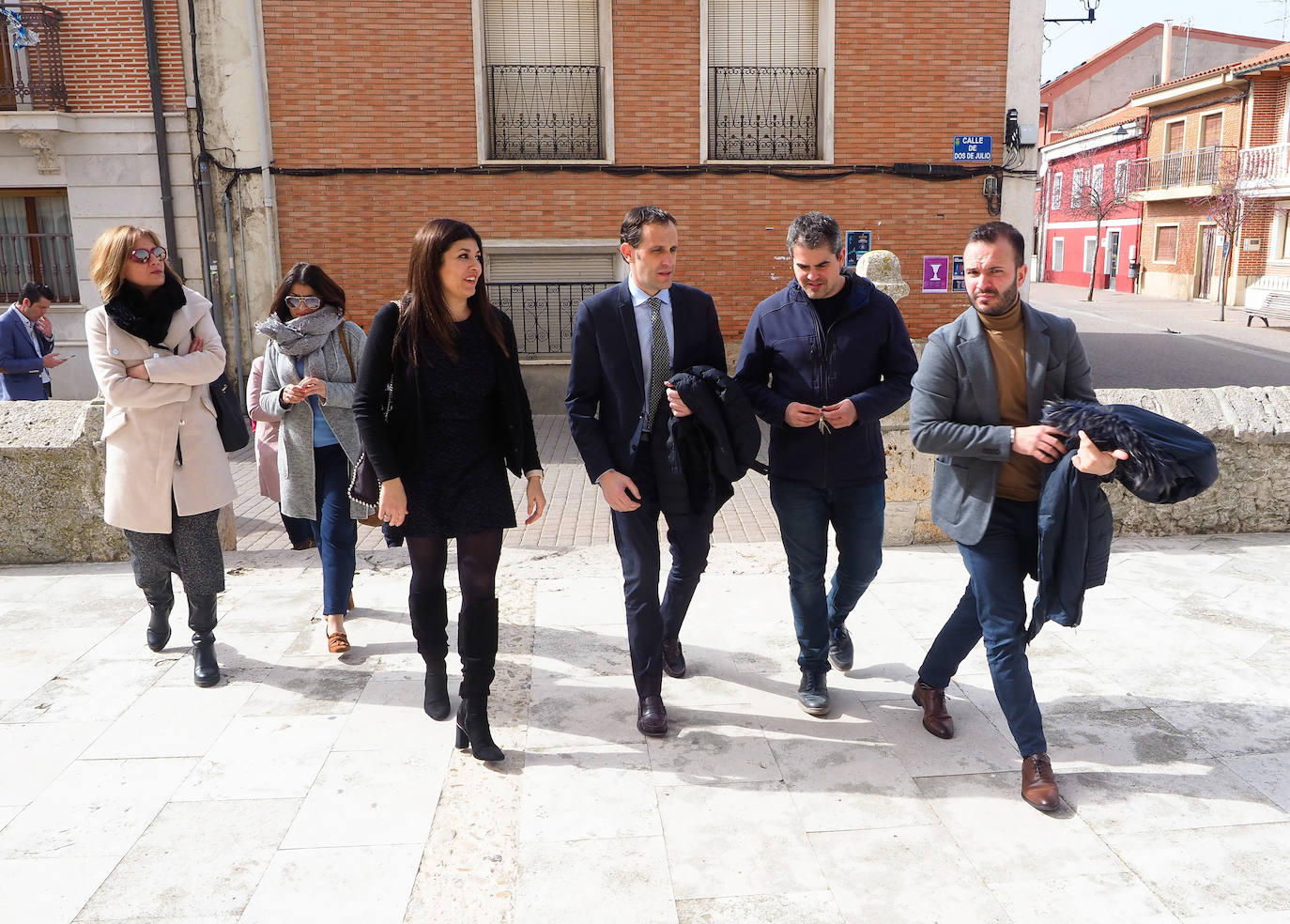 El presidente de la Diputación de Valladolid, Conrado Íscar, realiza una visita institucional a Renedo, acompañado de su alcaldesa, Raquel González.
