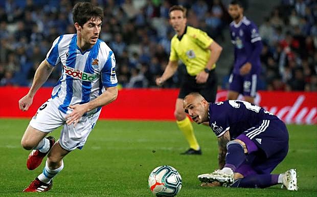 Pizarro Gómez estuvo discreto en el partido entre la Real Sociedad y el Real Valladolid