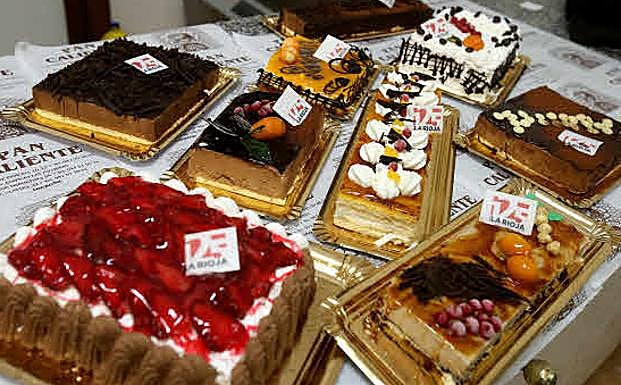 Tartas en una confitería. 