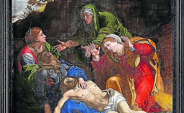 'La Piedad. Llanto sobre Cristo muerto'. Cuadro encontrado en la ermita. 