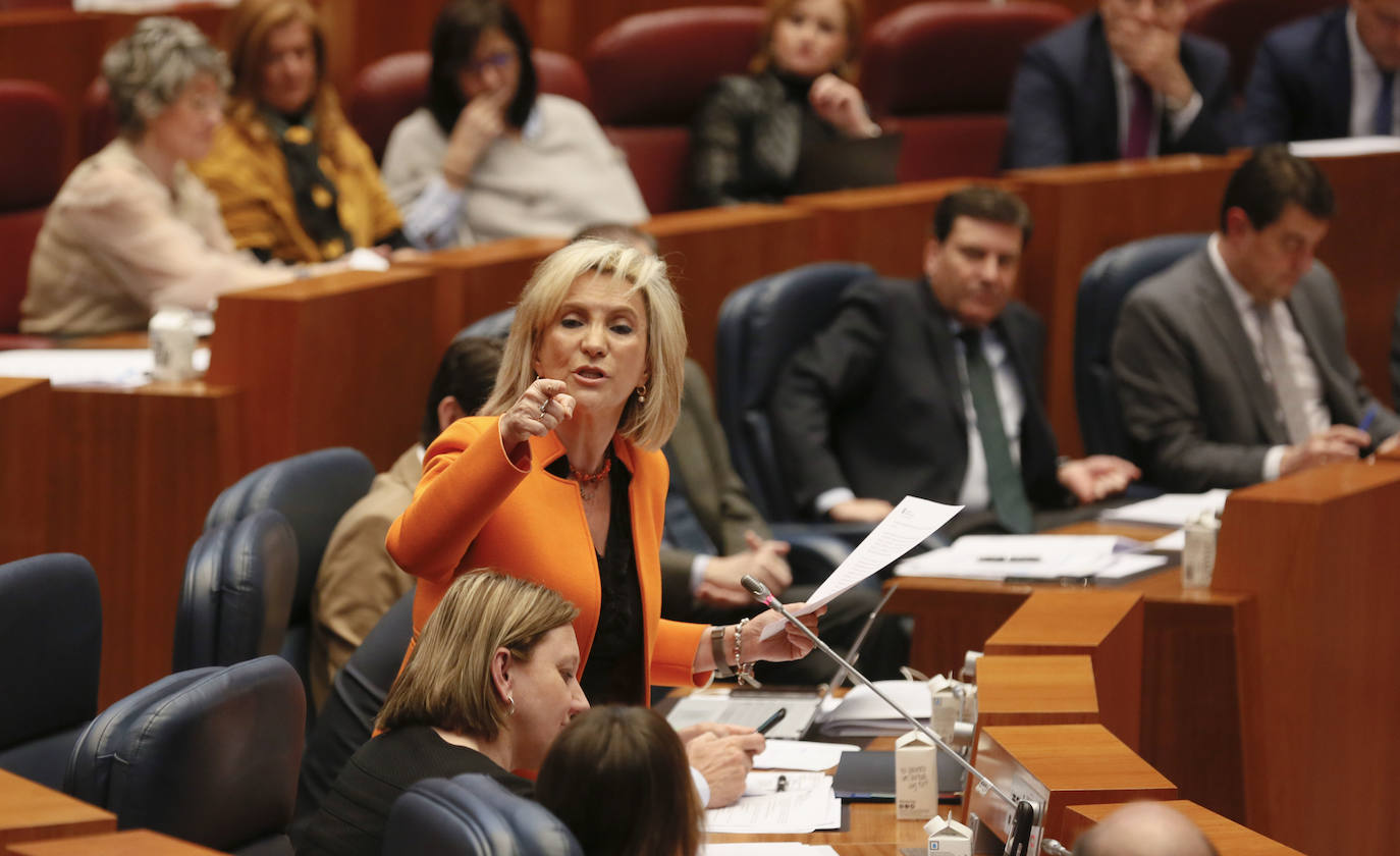 Verónica Casado, en el pleno de las Cortes de Castilla y León.