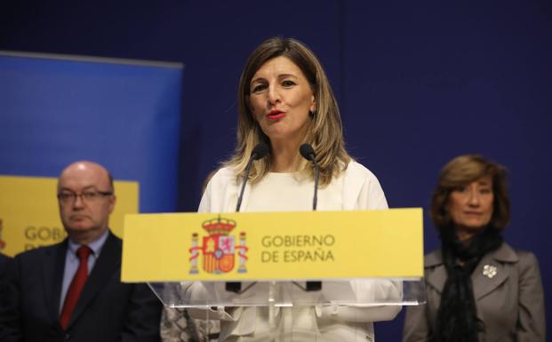 Yolanda Díaz, cuando tomó posesión como ministra.