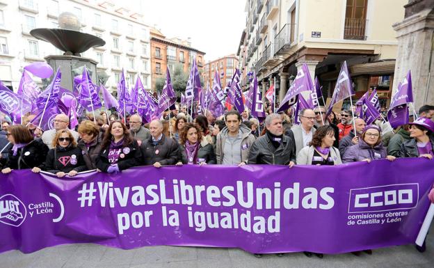 Manifestación con motivo del Día Internacional de la Mujer en Valladolid.