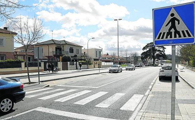 Paso de peatones donde fue atropellado el matrimonio. 