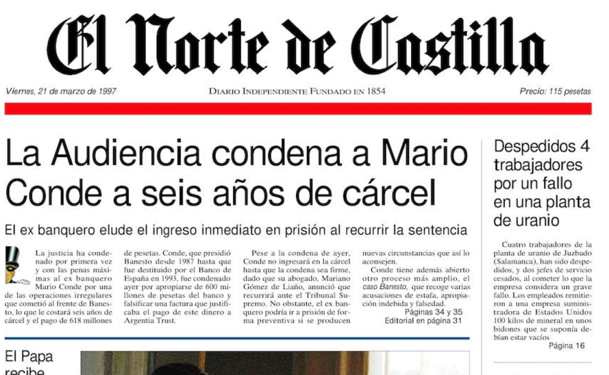 Portada de El Norte del 21 de marzo de 1997.