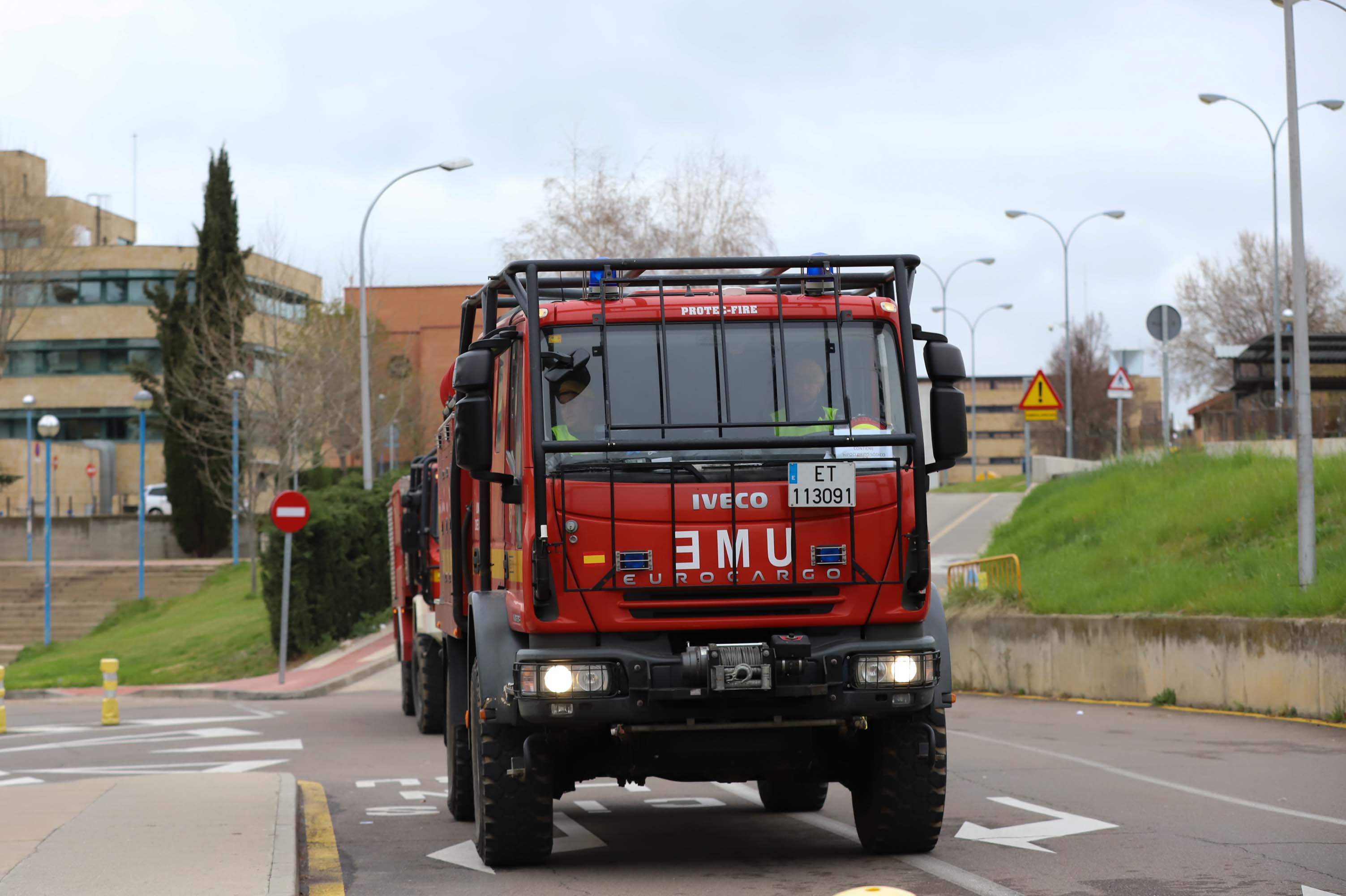Intervención de la UME en el complejo hospitalario de Salamanca.