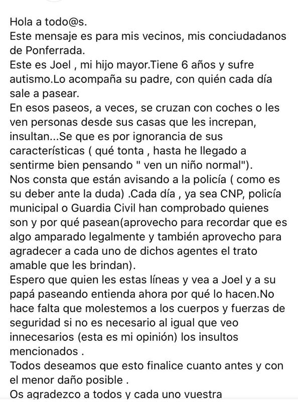 Post de Facebook. 