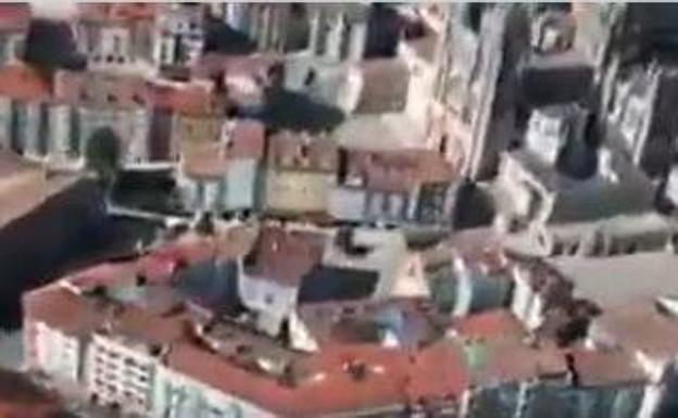 El 112 graba las calles de Burgos vacías desde un helicóptero para concienciar a la población