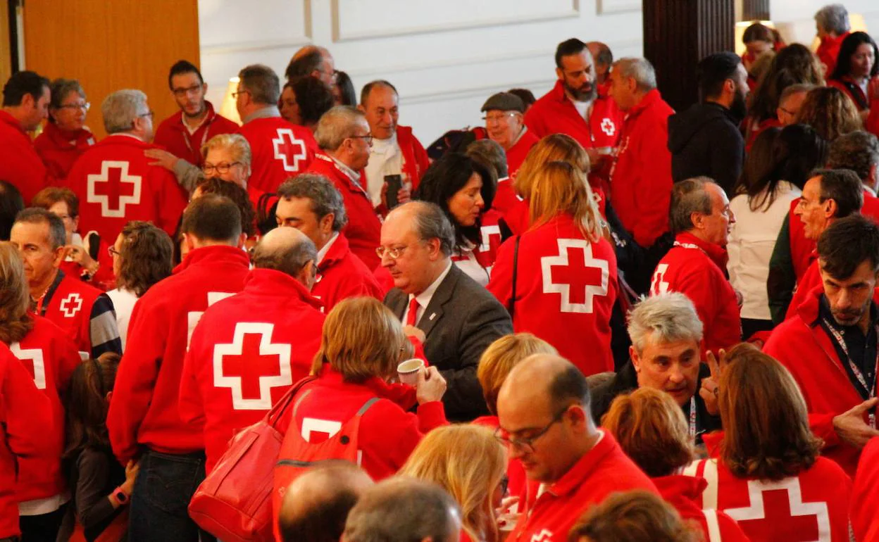 Voluntarios de Cruz Roja, durante un encuentro. 