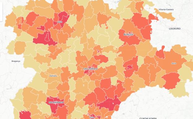 El mapa del coronavirus en Castilla y León por áreas de salud