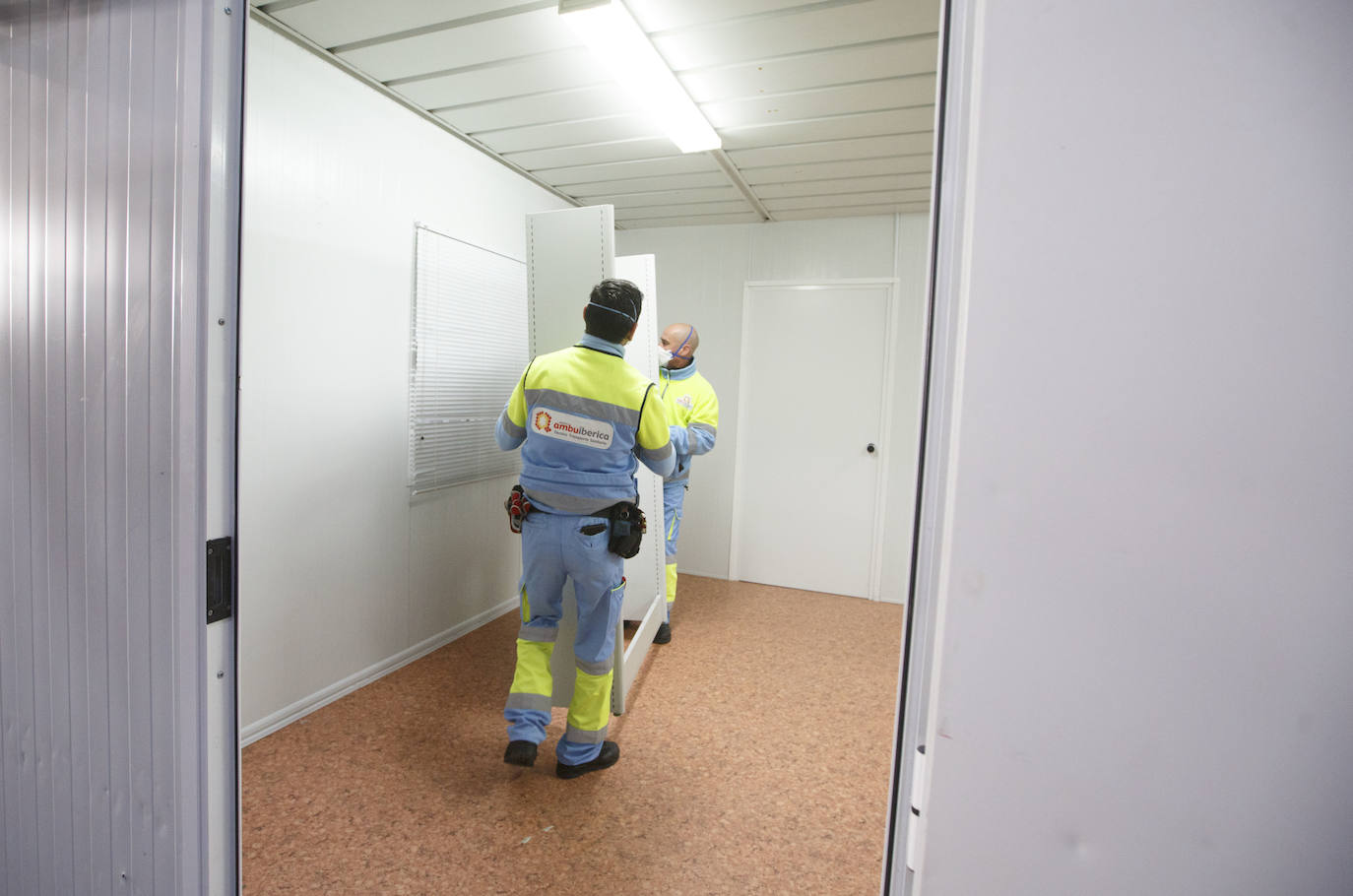 Instalaciones sanitarias habilitadas en el recinto de la Feria de Valladolid para atender a pacientes del coronavirus. 