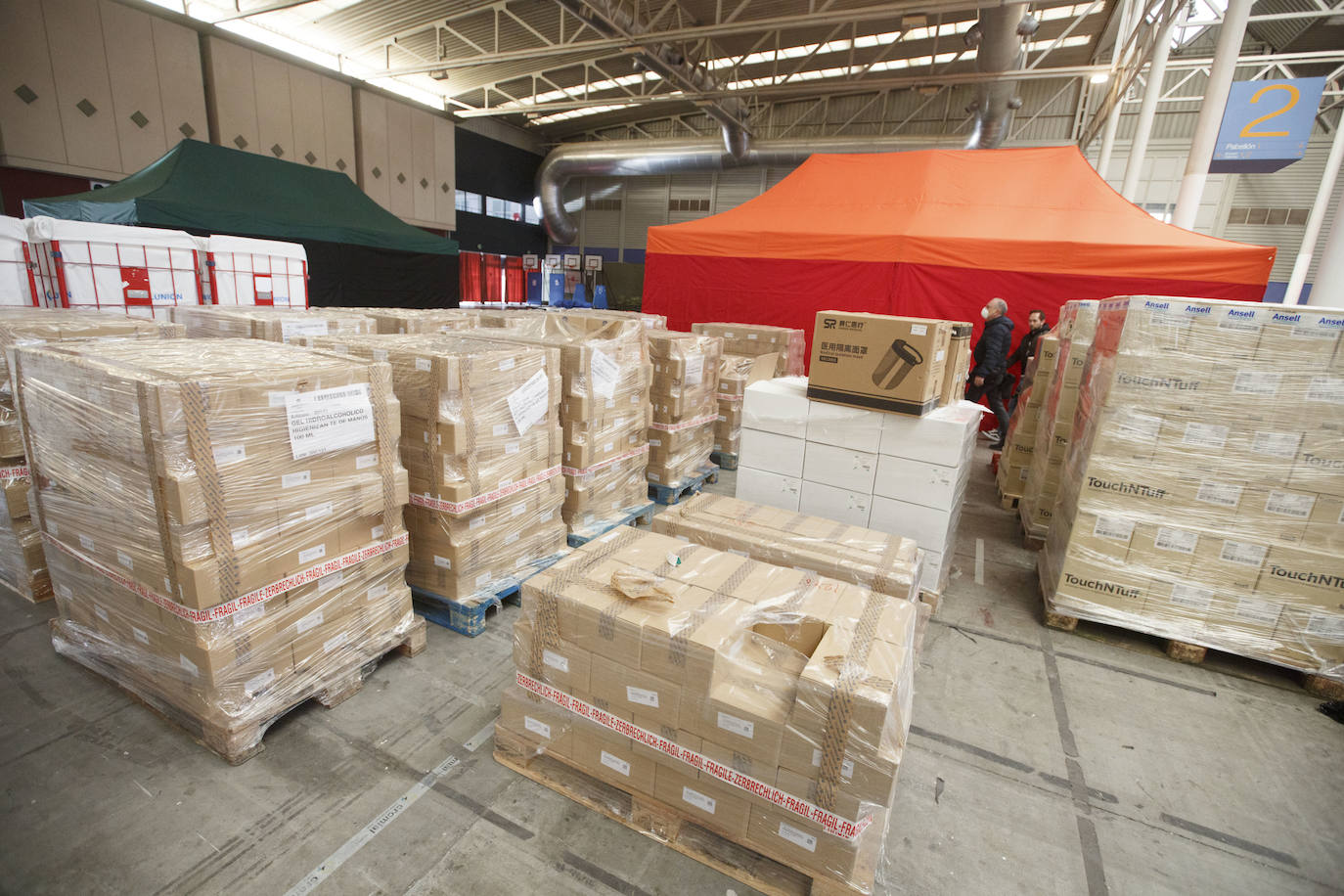 Instalaciones sanitarias habilitadas en el recinto de la Feria de Valladolid para atender a pacientes del coronavirus. 