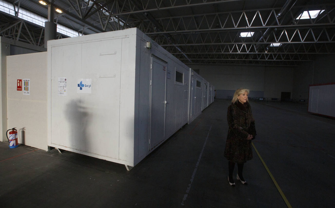 Instalaciones sanitarias habilitadas en el recinto de la Feria de Valladolid para atender a pacientes del coronavirus. 