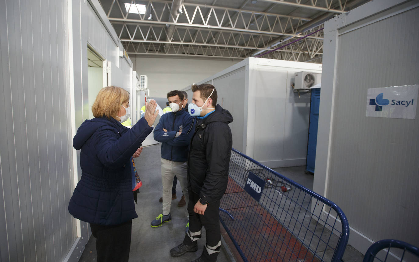 Instalaciones sanitarias habilitadas en el recinto de la Feria de Valladolid para atender a pacientes del coronavirus. 