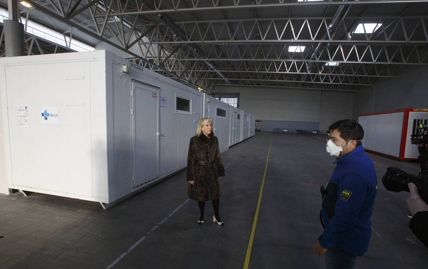 Instalaciones sanitarias habilitadas en el recinto de la Feria de Valladolid para atender a pacientes del coronavirus. 