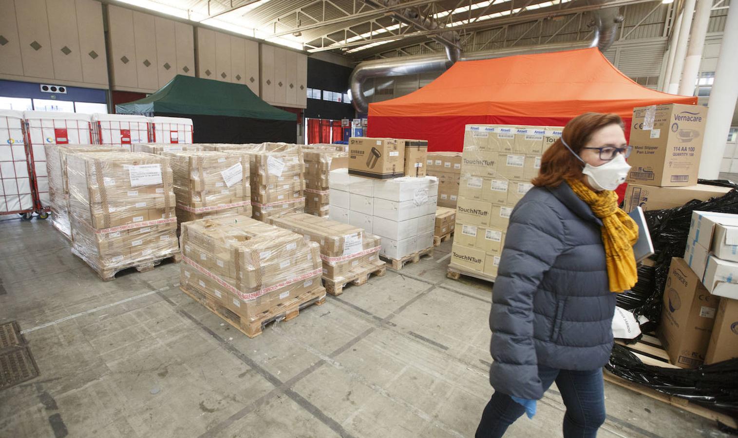 Instalaciones sanitarias habilitadas en el recinto de la Feria de Valladolid para atender a pacientes del coronavirus. 