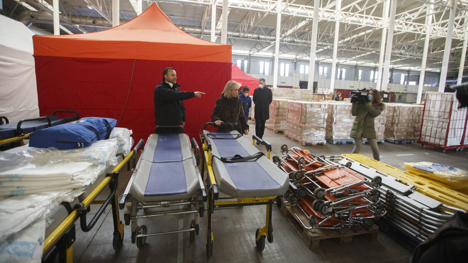 Instalaciones sanitarias habilitadas en el recinto de la Feria de Valladolid para atender a pacientes del coronavirus. 