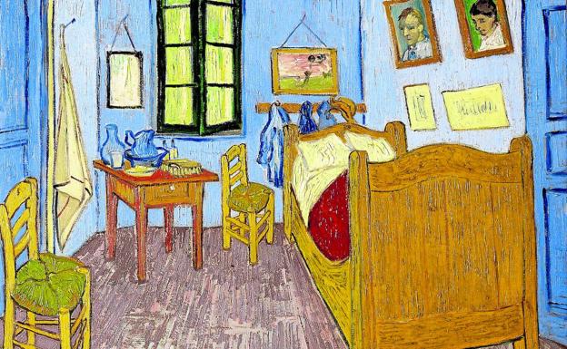 'El dormitorio en Arlés' (Vincent van Gogh, 1888).