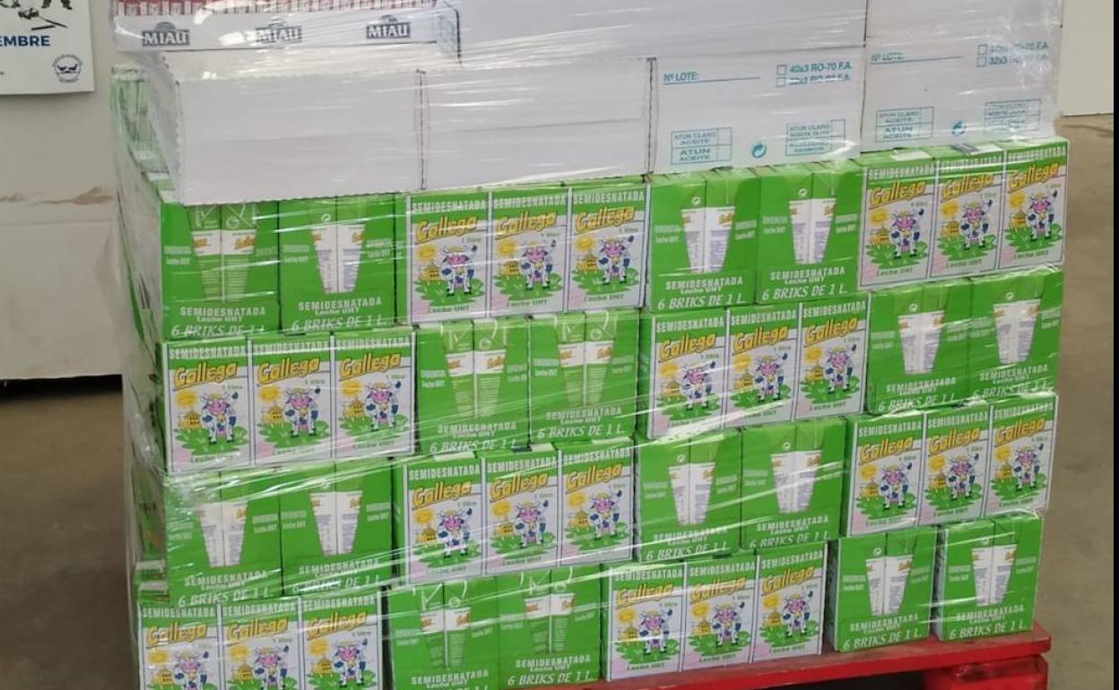 Leche donada en los últimos días al Banco de Alimentos de Salamanca. 