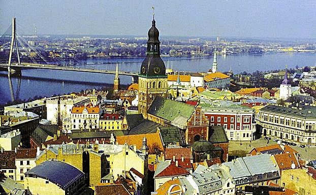Vista de Riga, capital de Letonia.