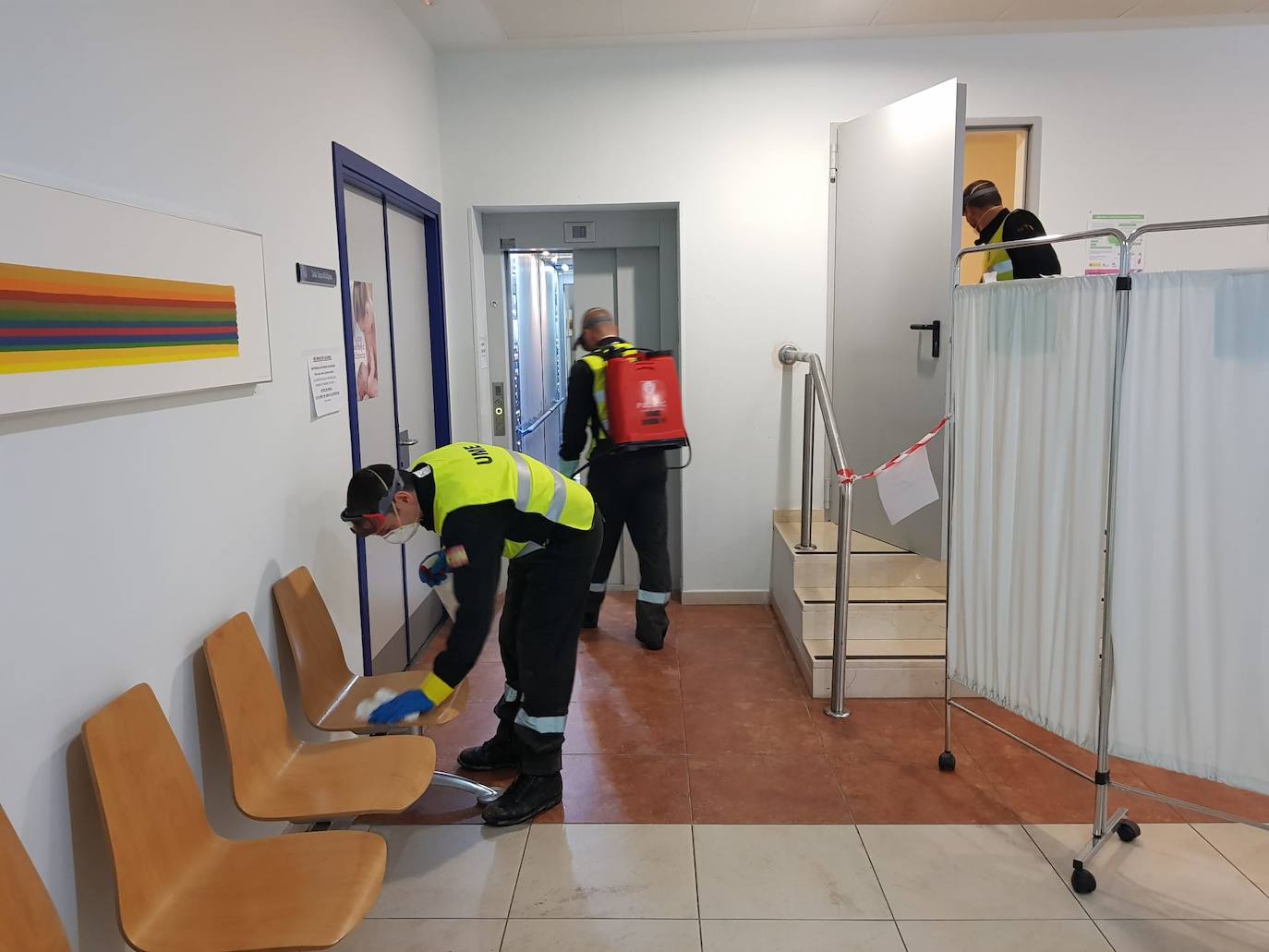 La UME interviene en centros de salud de la provincia de Palencia.